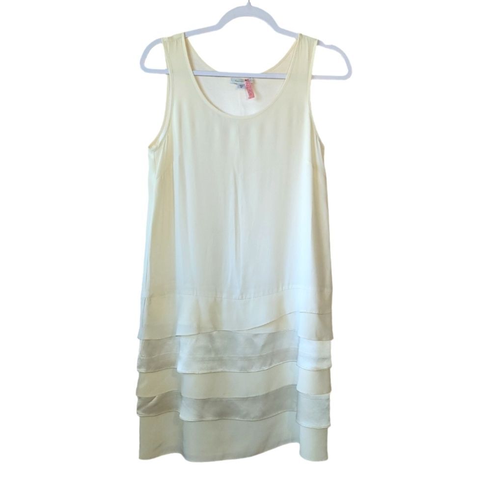 Garnett Hill Silk Tiered Ruffle Sleevless Tank Shift Dress 00